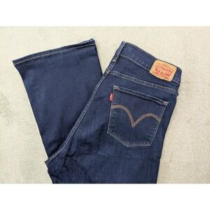 Levi's Curvy Bootcut Jeans Women's Size 32‎ Dark Wash Denim Comfort Fit Mid Rise